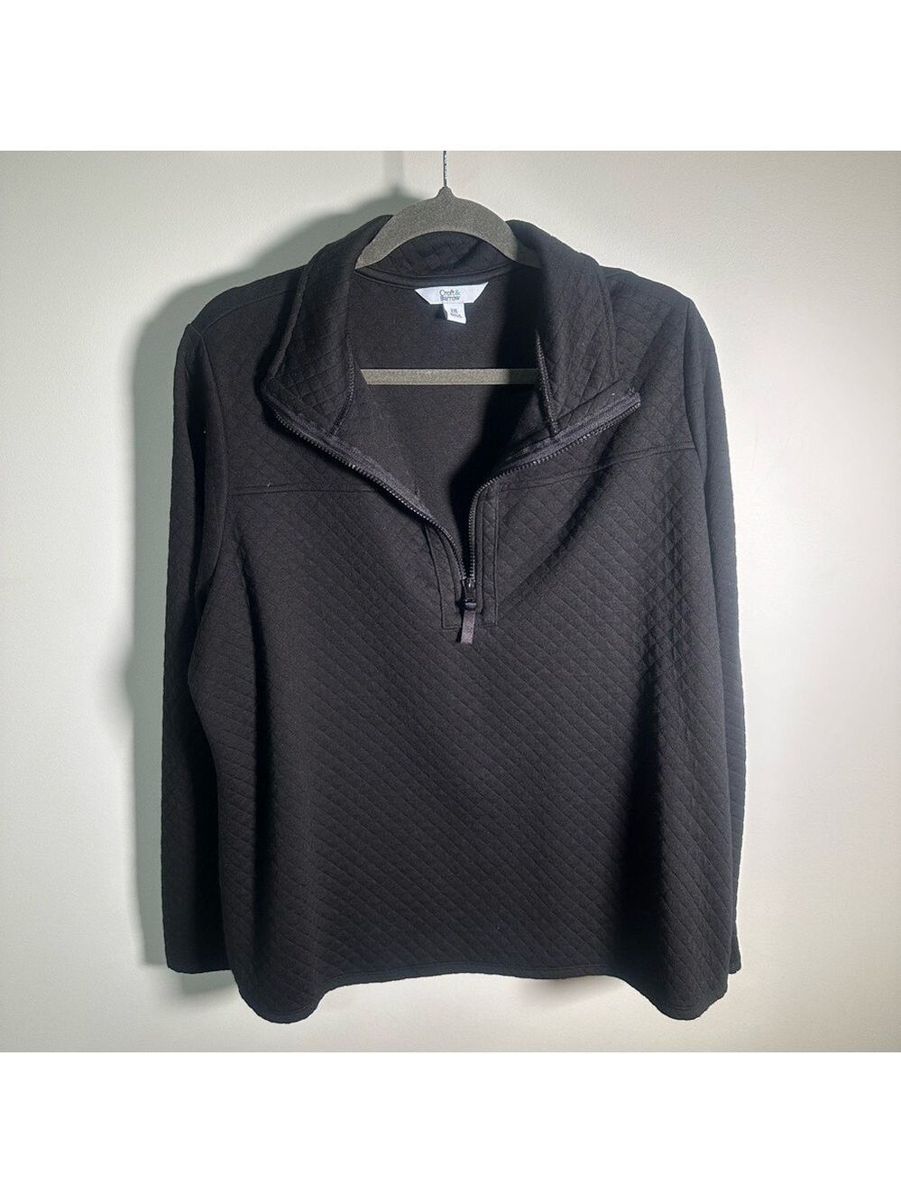 Croft & Barrow Black Quilted Quarter Zip XXL